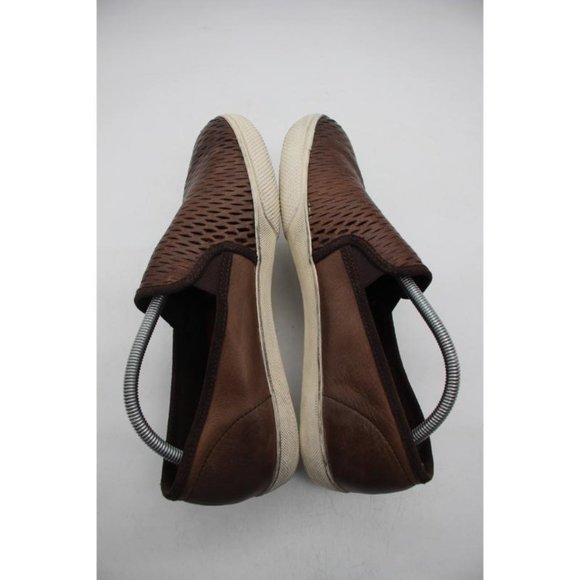 Frye Chambers Cut Gore Men's 9.5 Brown Slip On Perforated Loafers Leather - Picture 6 of 11